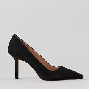 Black Suede Pointed-Toe Pumps